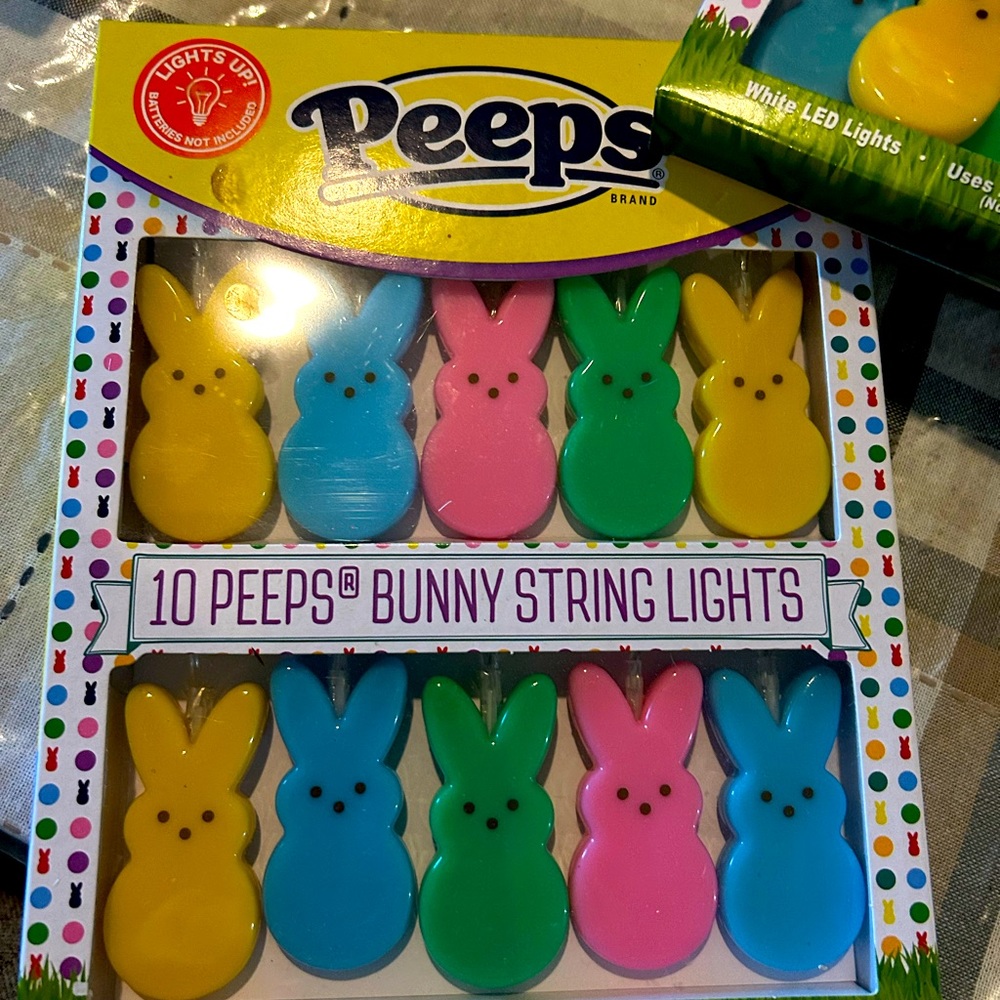 two packs of peeps Easter light up bunnies they take two AA batteries brand new